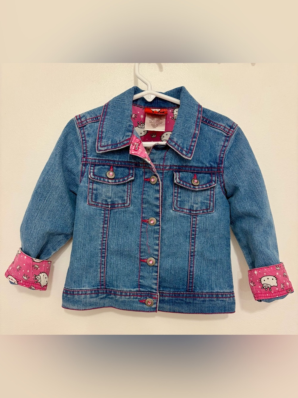 Hello Kitty Kids Denim Jacket with Pink